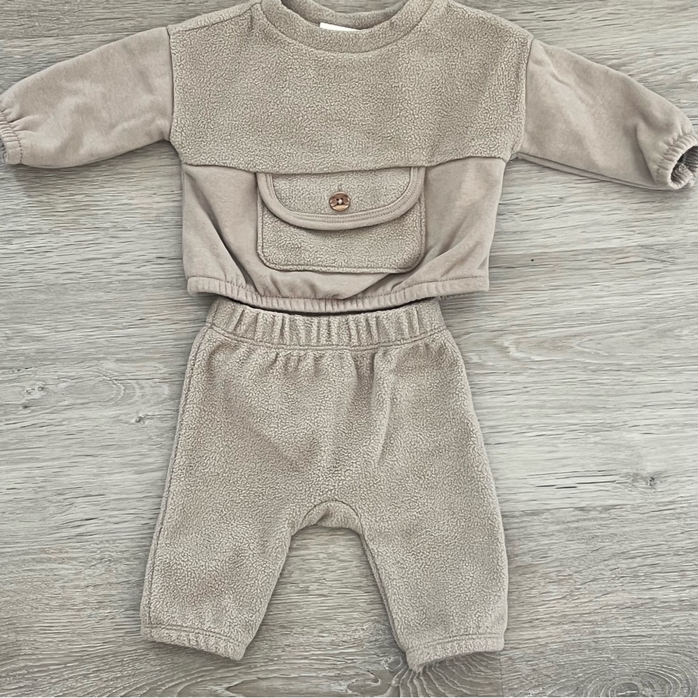 Cat & Jack Baby Two-Piece Set in Light Taupe